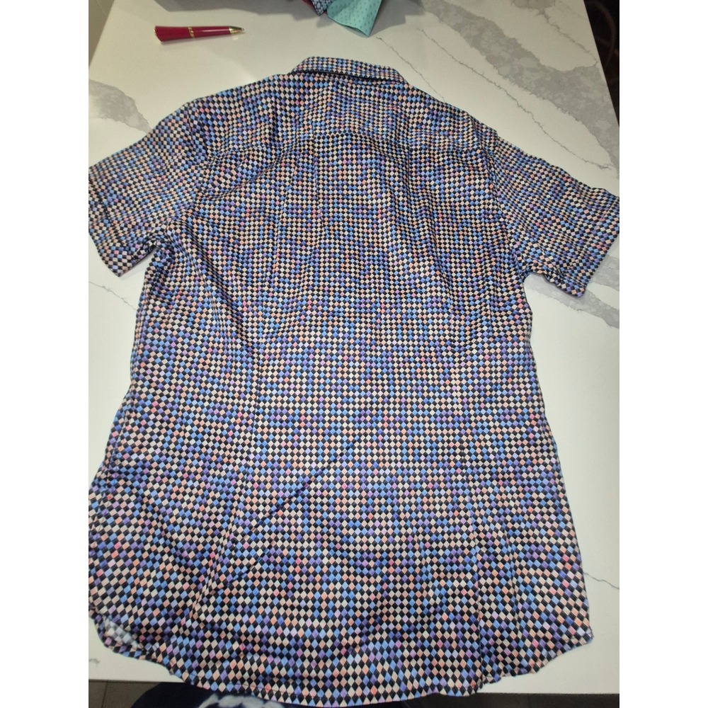 Robert Graham Finnegan Multi Color Diamond Print Shirt Tailored Fit Mens L New - Picture 9 of 10